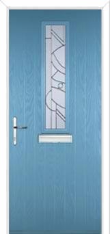 Mid Square (centre) Abstract Composite Front Door in Pastel Blue
