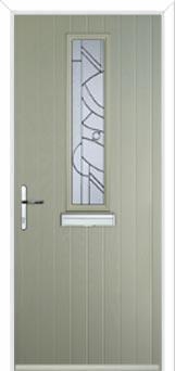 Mid Square (centre) Abstract Composite Front Door in Pebble Grey
