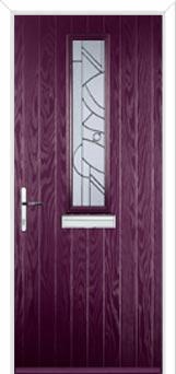 Mid Square (centre) Abstract Composite Front Door in Purple Violet