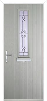 Mid Square (centre) Crystal Bohemia Composite Front Door in Agate Grey