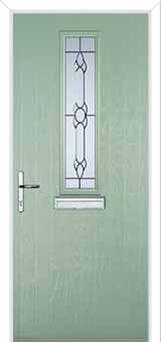 Mid Square (centre) Crystal Bohemia Composite Front Door in Chartwell Green