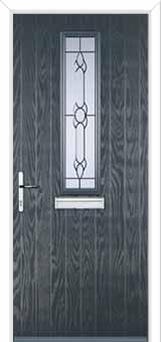 Mid Square (centre) Crystal Bohemia Composite Front Door in Anthracite Grey