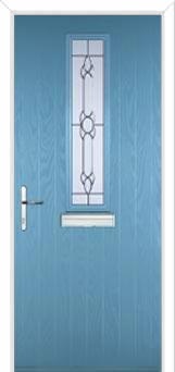 Mid Square (centre) Crystal Bohemia Composite Front Door in Pastel Blue