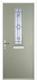 Mid Square (centre) Crystal Bohemia Composite Front Door in Pebble Grey