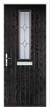 Mid Square (centre) Classic Composite Front Door in Black Brown