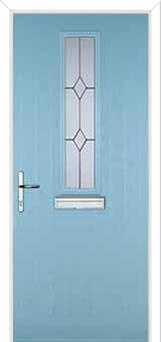 Mid Square (centre) Classic Composite Front Door in Duck Egg Blue