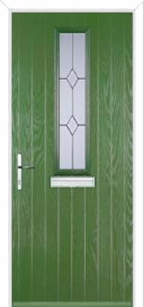 Mid Square (centre) Classic Composite Front Door in Fern Green