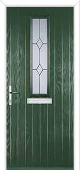 Mid Square (centre) Classic Composite Front Door in Green