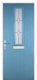 Mid Square (centre) Classic Composite Front Door in Pastel Blue