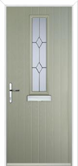 Mid Square (centre) Classic Composite Front Door in Pebble Grey