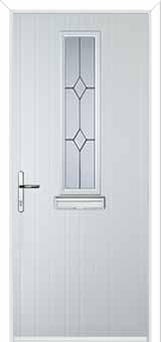 Mid Square (centre) Classic Composite Front Door in White