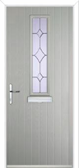 Mid Square (centre) Crystal Diamond Composite Front Door in Agate Grey