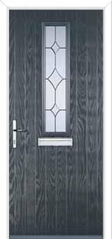 Mid Square (centre) Crystal Diamond Composite Front Door in Anthracite Grey
