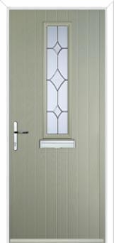 Mid Square (centre) Crystal Diamond Composite Front Door in Pebble Grey