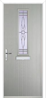 Mid Square (centre) Crystal Harmony Composite Front Door in Agate Grey