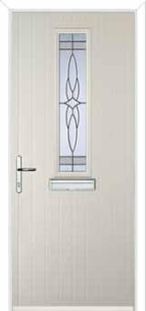Mid Square (centre) Crystal Harmony Composite Front Door in Cream