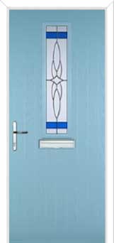 Mid Square (centre) Crystal Harmony Composite Front Door in Duck Egg Blue