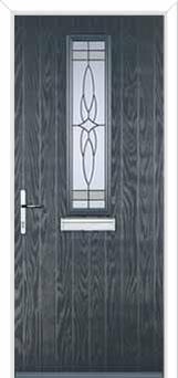 Mid Square (centre) Crystal Harmony Composite Front Door in Anthracite Grey