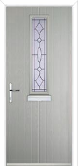 Mid Square (centre) Clarity Composite Front Door in Agate Grey