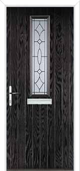 Mid Square (centre) Clarity Composite Front Door in Black Brown