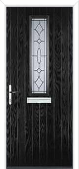 Mid Square (centre) Clarity Composite Front Door in Black