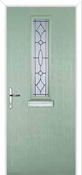 Mid Square (centre) Clarity Composite Front Door in Chartwell Green