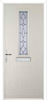 Mid Square (centre) Clarity Composite Front Door in Cream
