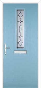Mid Square (centre) Clarity Composite Front Door in Duck Egg Blue