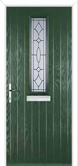 Mid Square (centre) Clarity Composite Front Door in Green