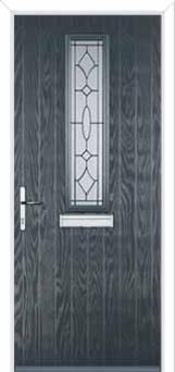 Mid Square (centre) Clarity Composite Front Door in Anthracite Grey