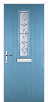 Mid Square (centre) Clarity Composite Front Door in Pastel Blue