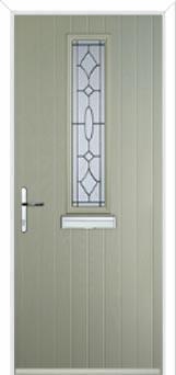 Mid Square (centre) Clarity Composite Front Door in Pebble Grey