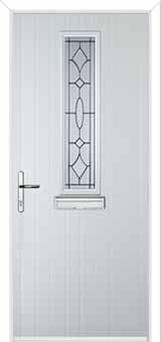 Mid Square (centre) Clarity Composite Front Door in White