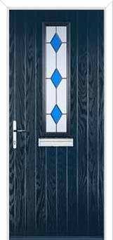 Mid Square (centre) Drop Diamond Composite Front Door in Dark Blue