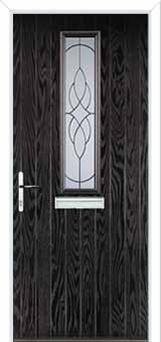 Mid Square (centre) Elegance Composite Front Door in Black Brown