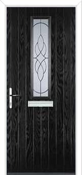 Mid Square (centre) Elegance Composite Front Door in Black