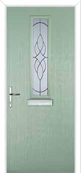 Mid Square (centre) Elegance Composite Front Door in Chartwell Green