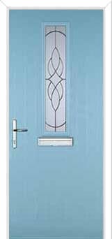 Mid Square (centre) Elegance Composite Front Door in Duck Egg Blue