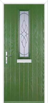 Mid Square (centre) Elegance Composite Front Door in Fern Green
