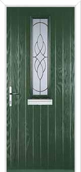 Mid Square (centre) Elegance Composite Front Door in Green