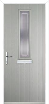 Mid Square (centre) Enfield Composite Front Door in Agate Grey