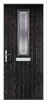Mid Square (centre) Enfield Composite Front Door in Black Brown