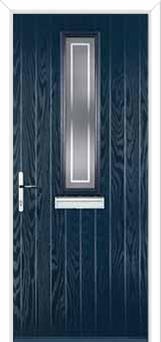 Mid Square (centre) Enfield Composite Front Door in Dark Blue
