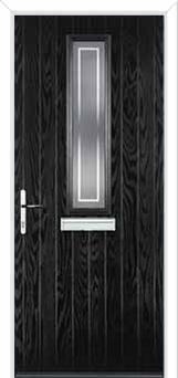 Mid Square (centre) Enfield Composite Front Door in Black