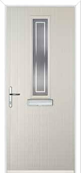 Mid Square (centre) Enfield Composite Front Door in Cream