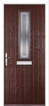 Mid Square (centre) Enfield Composite Front Door in Darkwood
