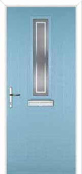 Mid Square (centre) Enfield Composite Front Door in Duck Egg Blue
