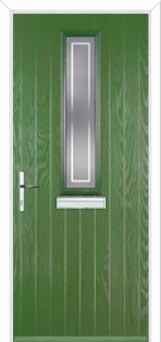 Mid Square (centre) Enfield Composite Front Door in Fern Green