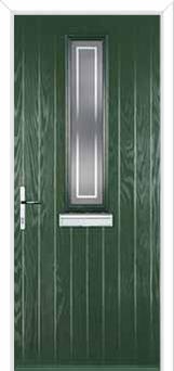 Mid Square (centre) Enfield Composite Front Door in Green