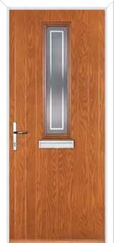 Mid Square (centre) Enfield Composite Front Door in Oak